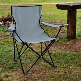 Portable Folding Grey Camping Chair-Large