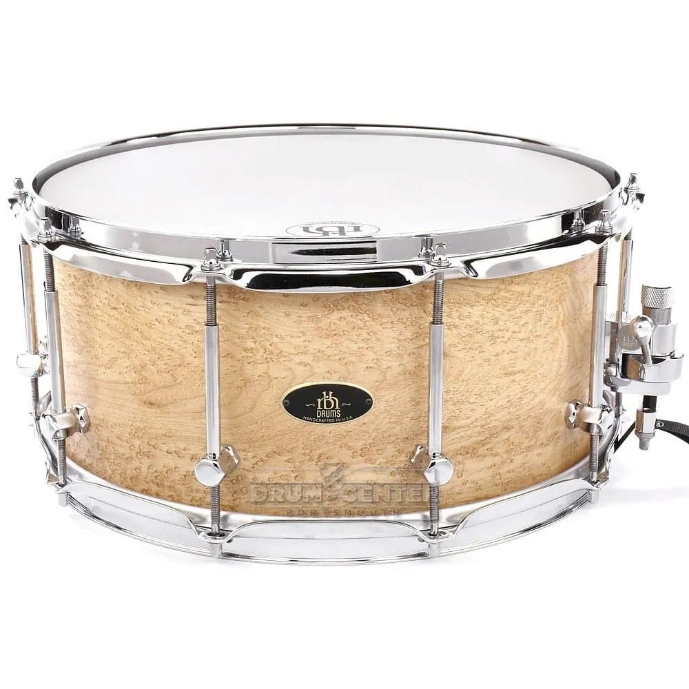 RBH Prestige Solid Birdseye Maple Snare Drum 14x6.5 w/Cherry Rings