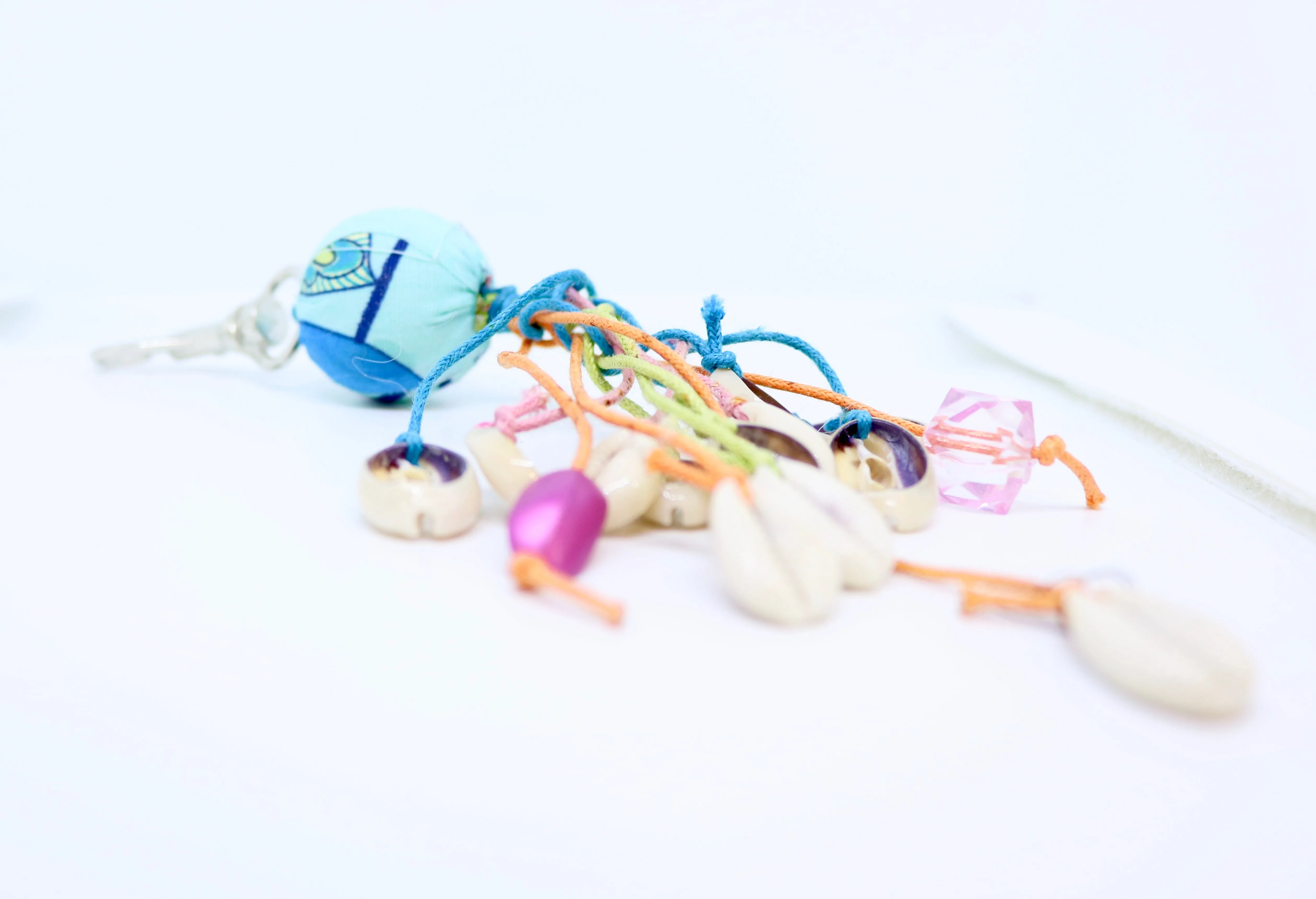 Shell and Ball Brightly Coloured Key Ring  - by Feathers Of Italy