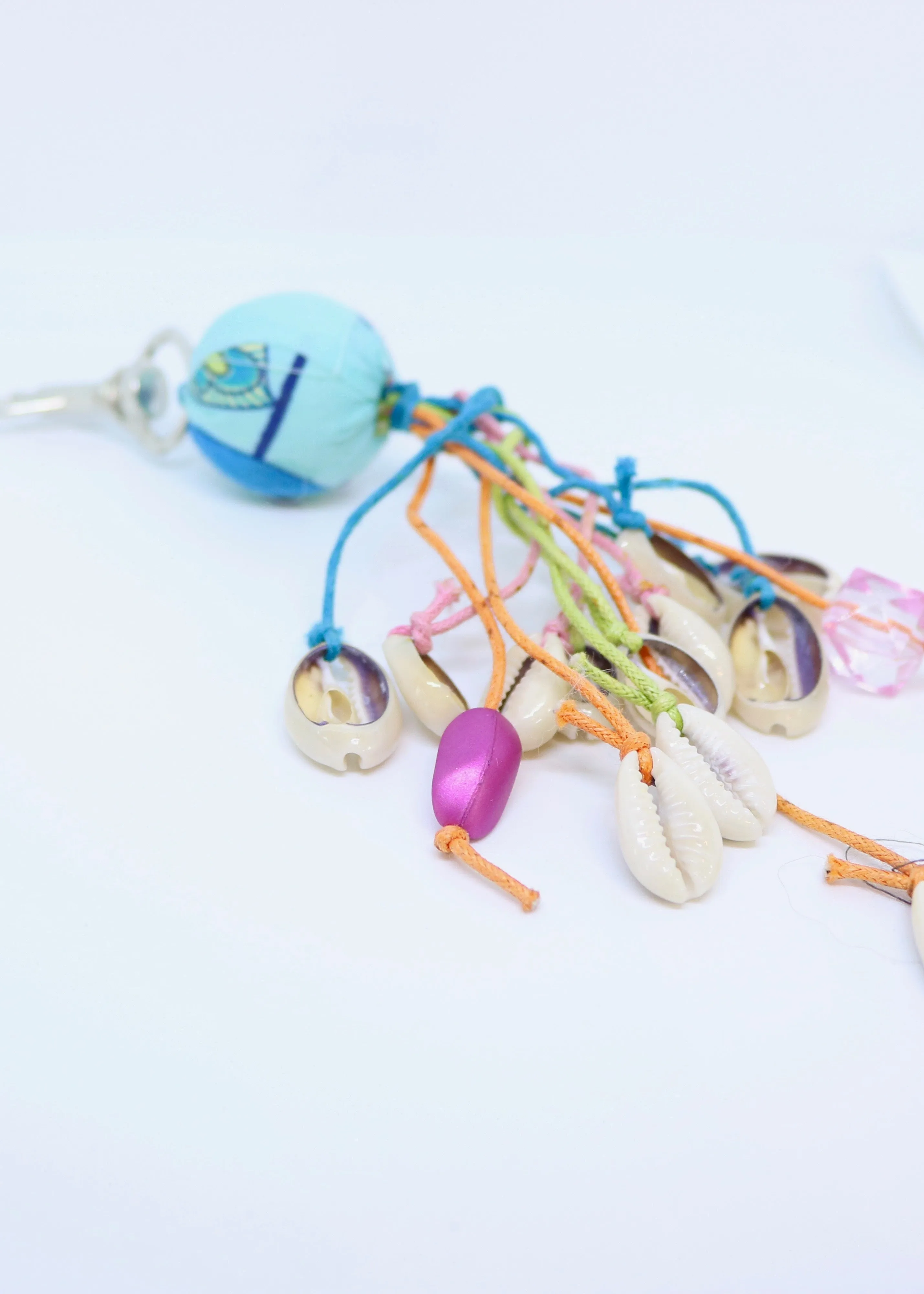 Shell and Ball Brightly Coloured Key Ring  - by Feathers Of Italy