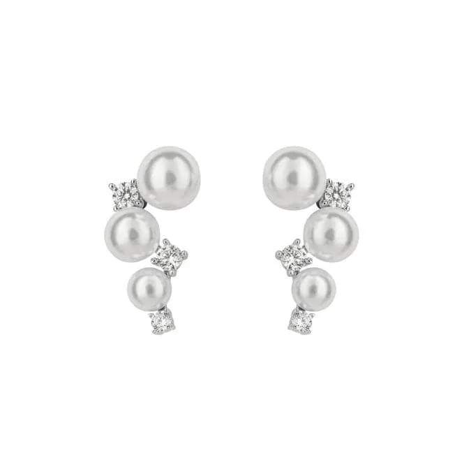 Shell Pearl Bubble Zirconia Stud Earrings E6192