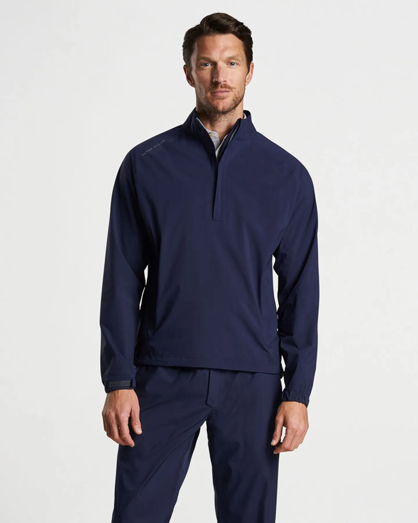 SHIELD HALF ZIP RAIN SHELL JACKET - NAVY