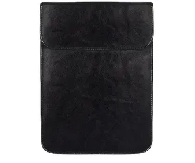 Sleek Men's Slim Leather Laptop Sleeve- Black