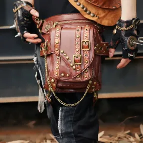 Steampunk Waist Pack Bag Retro Rock Gothic Leather Leg Bag