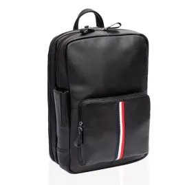 STRIPE SOFT LEATHER LAPTOP BACKPACK