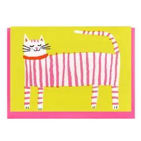 Stripy Cat A6 Card