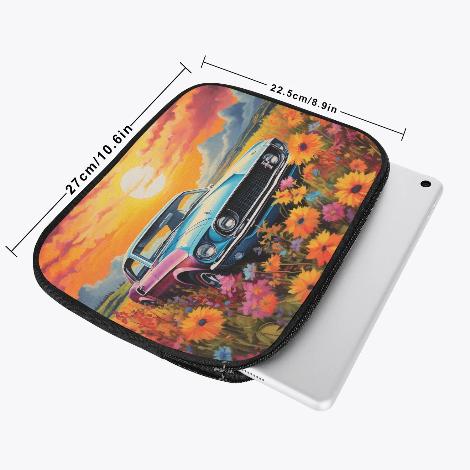 Tablet Sleeve - Car, Sunflowers, awd-627