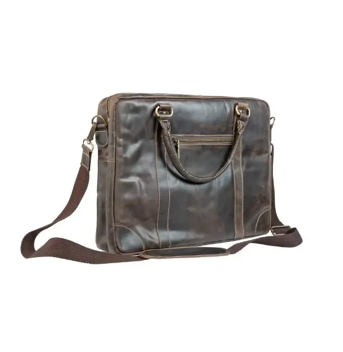 The maverick Brown Leather Laptop Bag