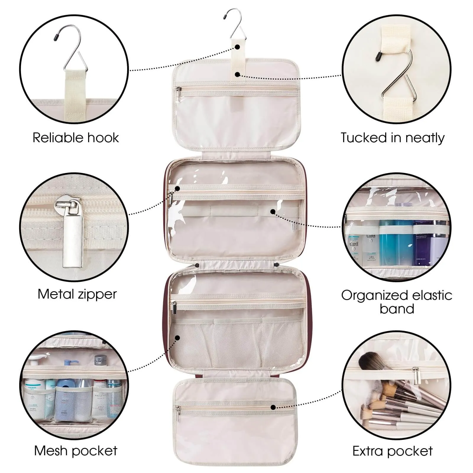 Travel Hanging Toiletry Bag Large/Medium Size