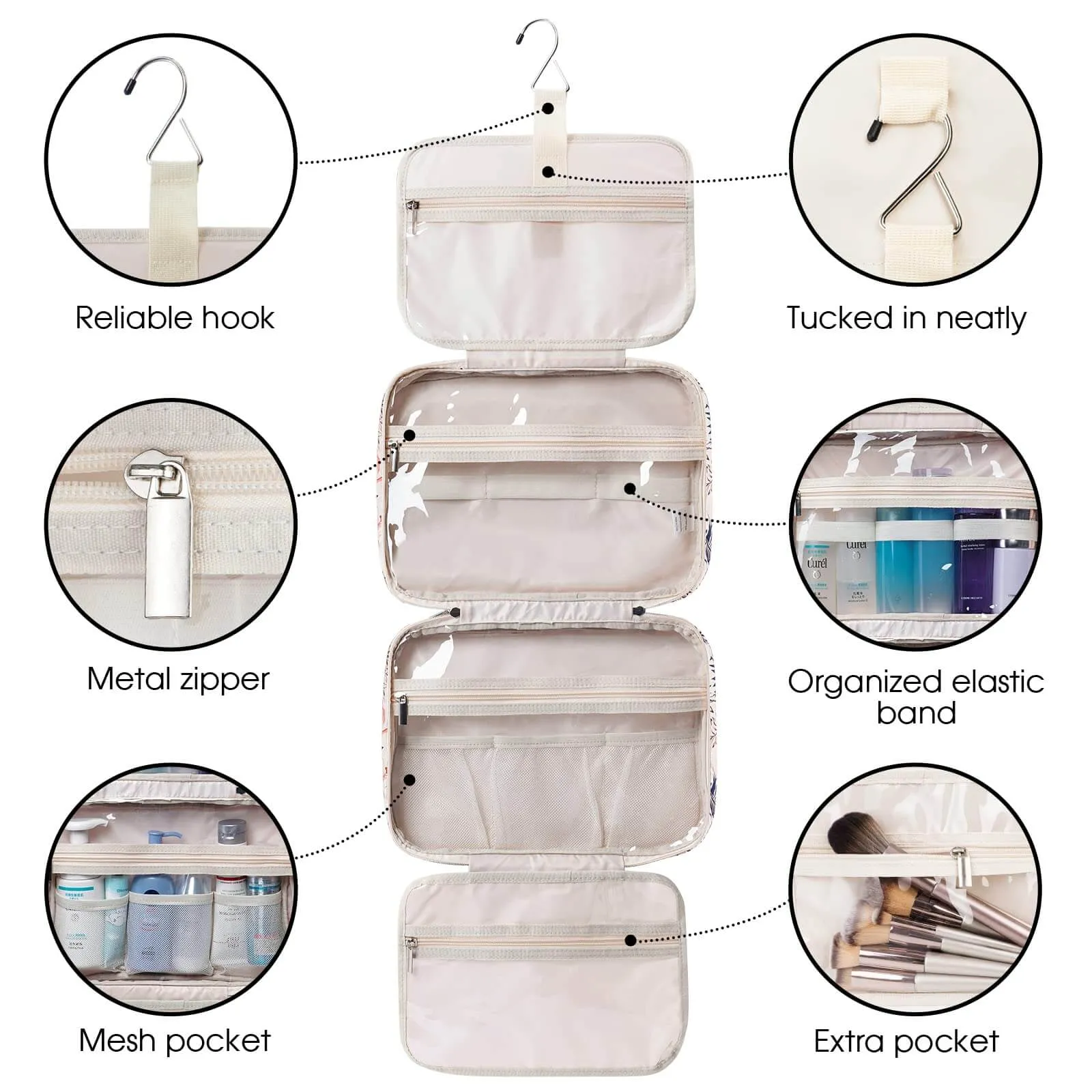 Travel Hanging Toiletry Bag Large/Medium Size