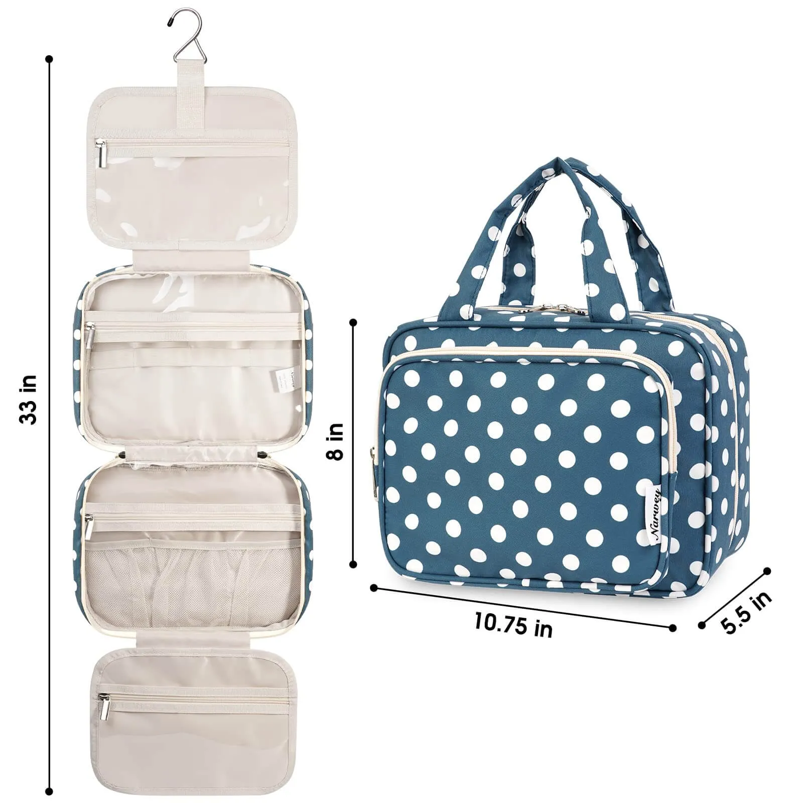 Travel Hanging Toiletry Bag Large/Medium Size