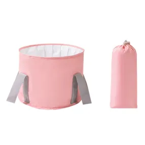 Travel Portable Folding Multifunctional Outdoor Basin Bag, Color: Pink (Small)