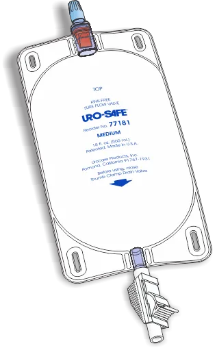 Urocare 77181 Uro-Safe Disposable Clear/White Vinyl Urinary Leg Bag Medium, 18 Fl.oz. Capacity, Transparent Front/White-Opaque Back, Thumb-Clamp Closure