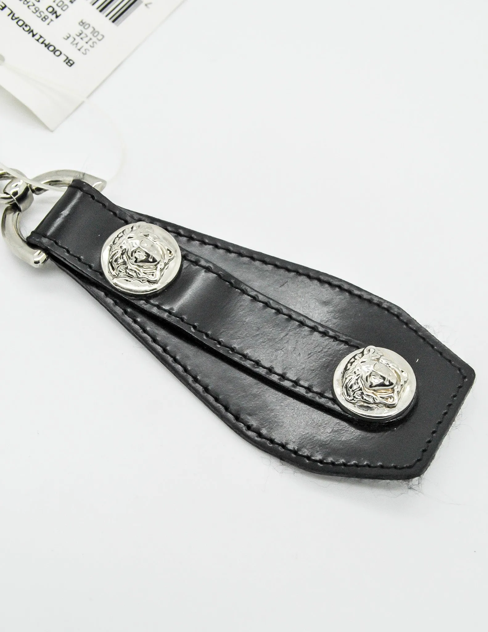 Versace Vintage Black and Silver Medusa Keyring