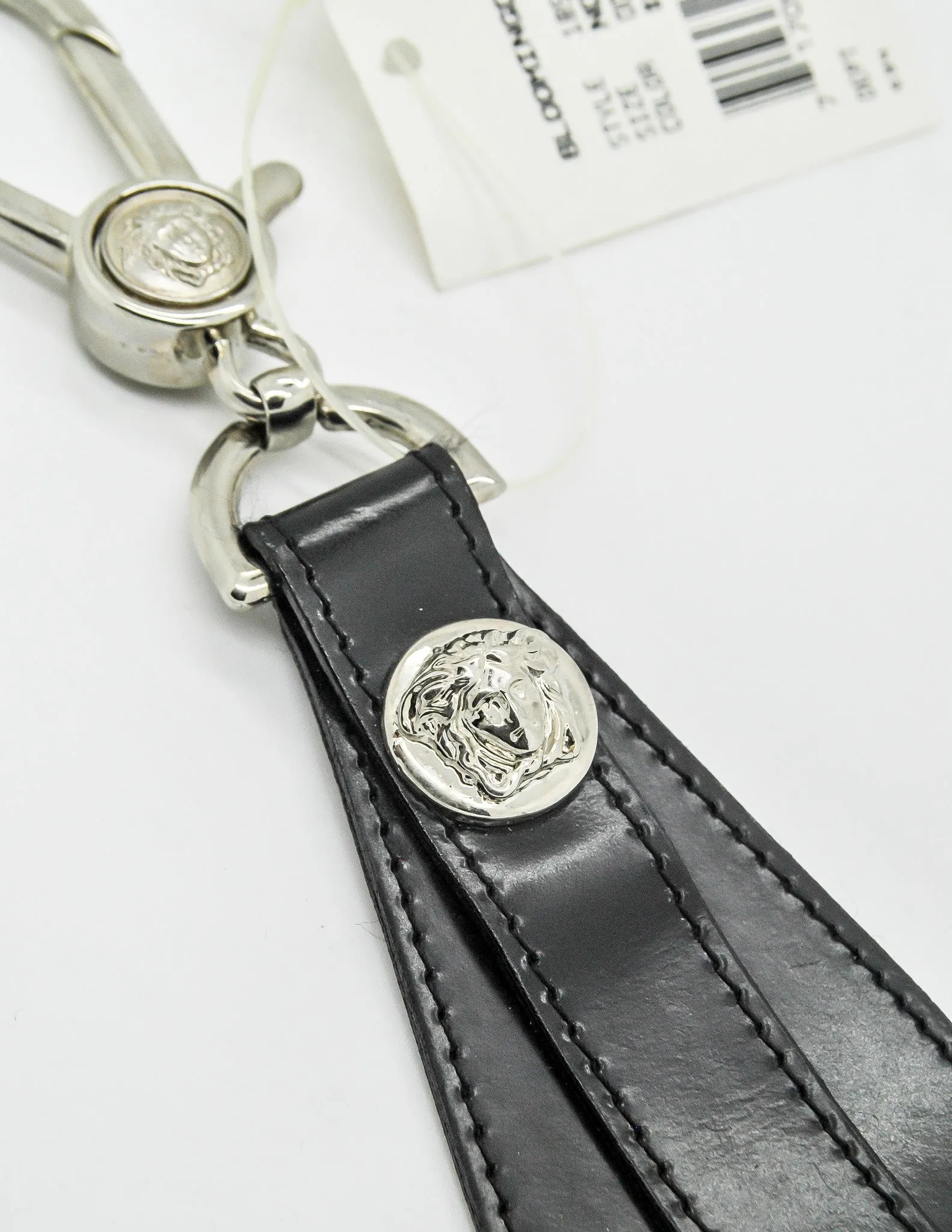 Versace Vintage Black and Silver Medusa Keyring