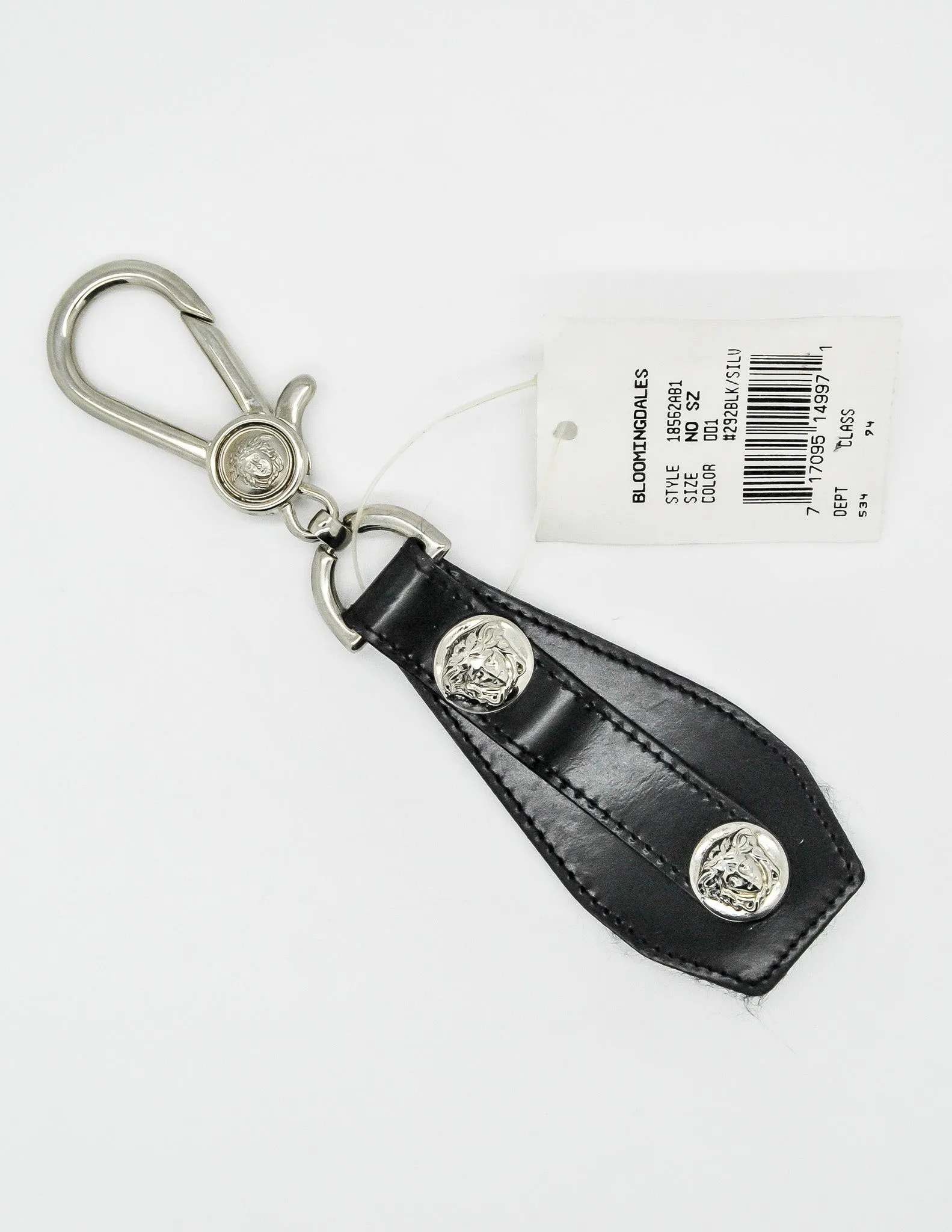 Versace Vintage Black and Silver Medusa Keyring