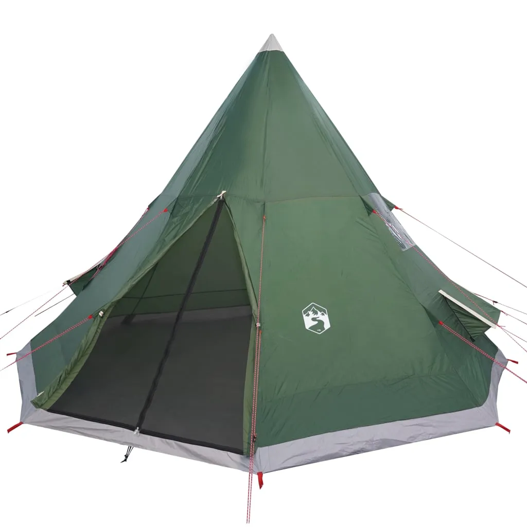 vidaXL Camping Tent Tipi 4-Person Green Waterproof