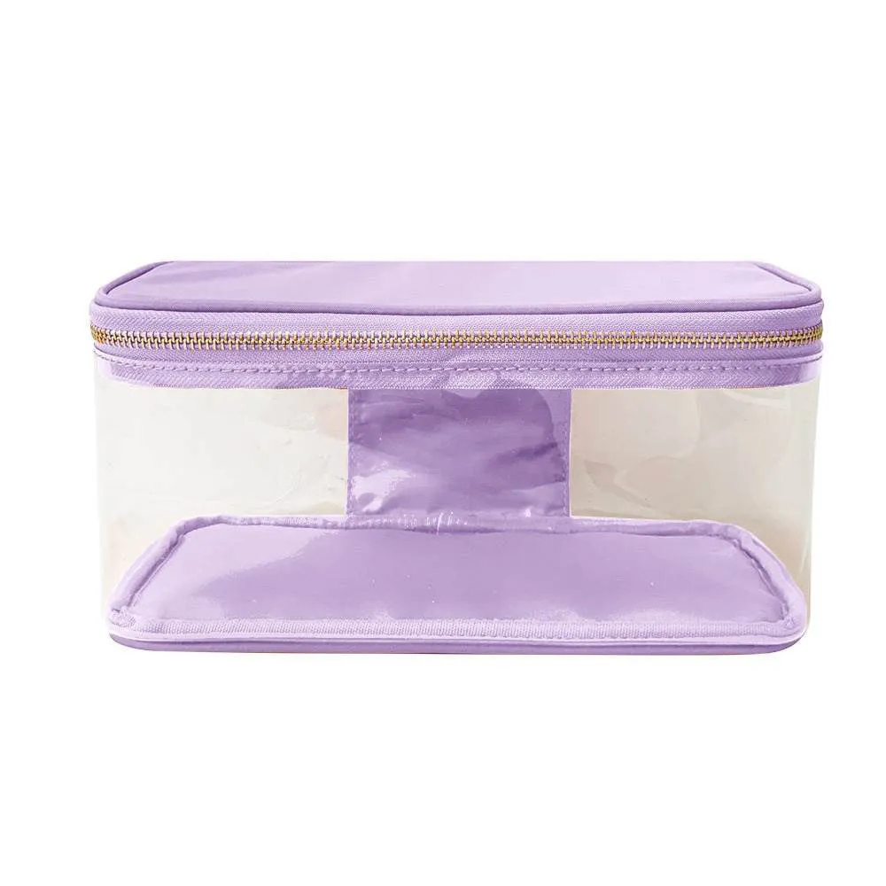 Waterproof Clear PVC Zipper Toiletry/ Cosmetic Bag - Assorted Colors