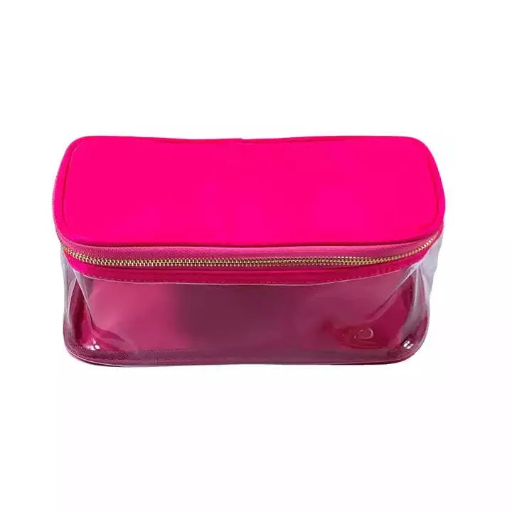 Waterproof Clear PVC Zipper Toiletry/ Cosmetic Bag - Assorted Colors