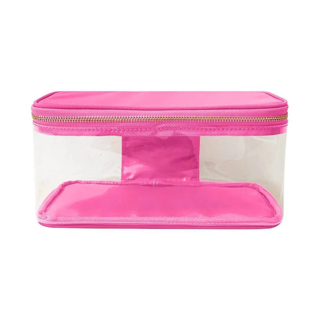 Waterproof Clear PVC Zipper Toiletry/ Cosmetic Bag - Assorted Colors