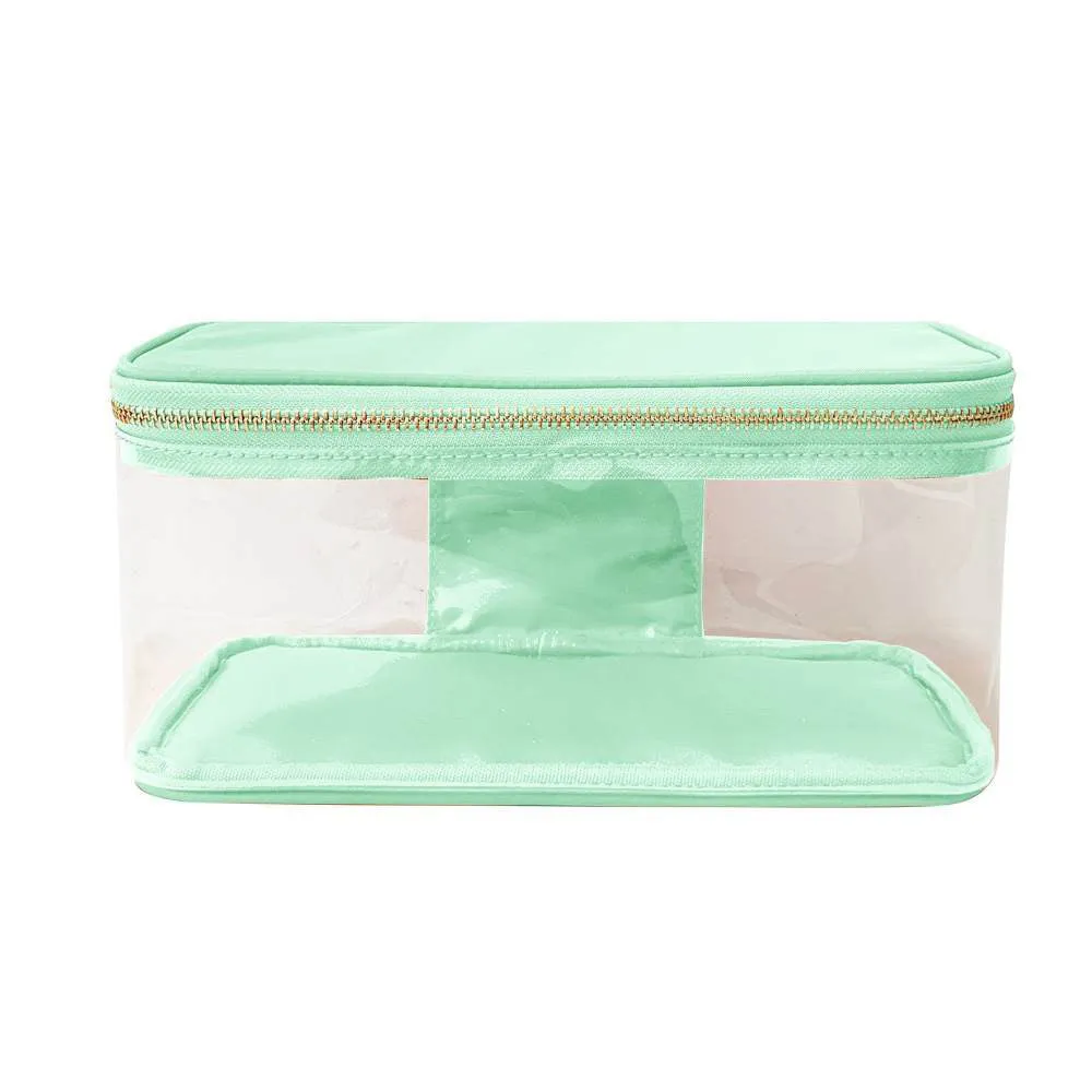 Waterproof Clear PVC Zipper Toiletry/ Cosmetic Bag - Assorted Colors