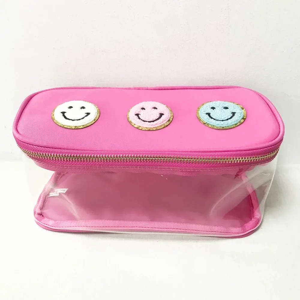 Waterproof Clear PVC Zipper Toiletry/ Cosmetic Bag - Assorted Colors