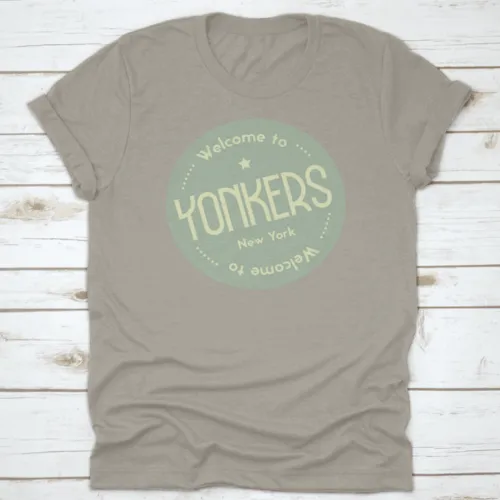 Welcome To Yonkers New York Tourism Badge Or Label Sticker. Isolated