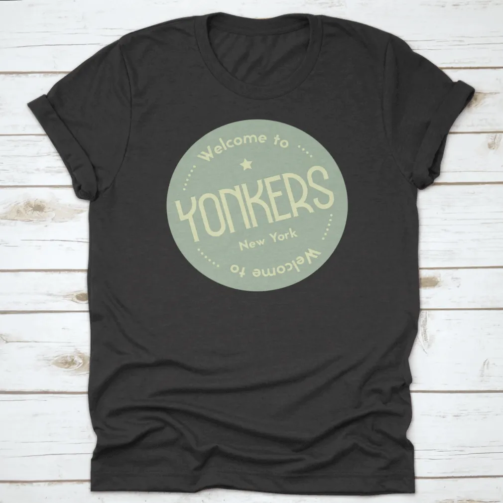 Welcome To Yonkers New York Tourism Badge Or Label Sticker. Isolated