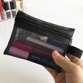 Wenkouban  Mini Mesh Cosmetic Bag Women Portable Lipstick Bag Makeup Bag One Set Makeup Pouch Toiletry Bag Necessarie Feminina Kosmetyczka