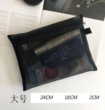 Wenkouban  Mini Mesh Cosmetic Bag Women Portable Lipstick Bag Makeup Bag One Set Makeup Pouch Toiletry Bag Necessarie Feminina Kosmetyczka