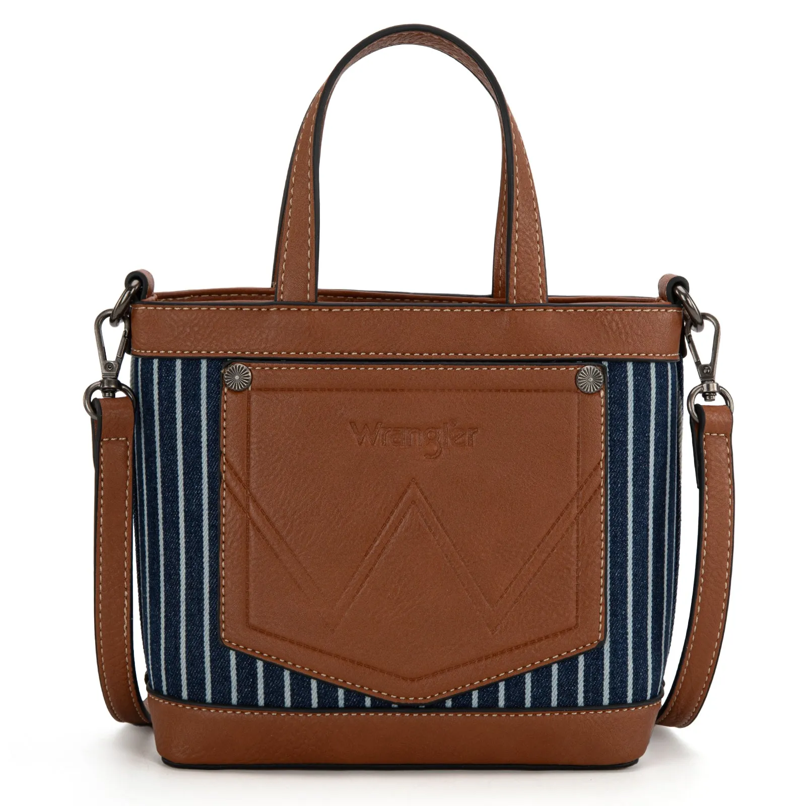 WG142-2005  Wrangler Canvas Mini Top Handle Tote//Crossbody - Navy