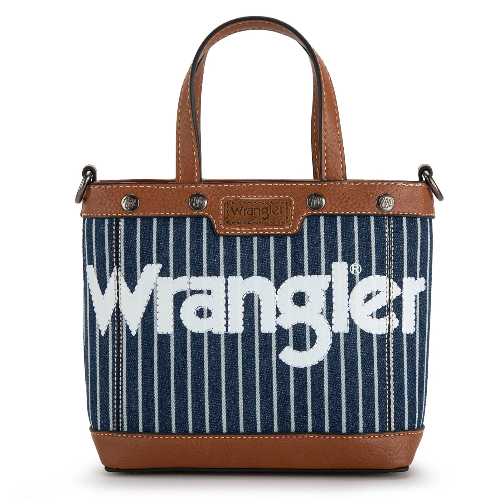 WG142-2005  Wrangler Canvas Mini Top Handle Tote//Crossbody - Navy