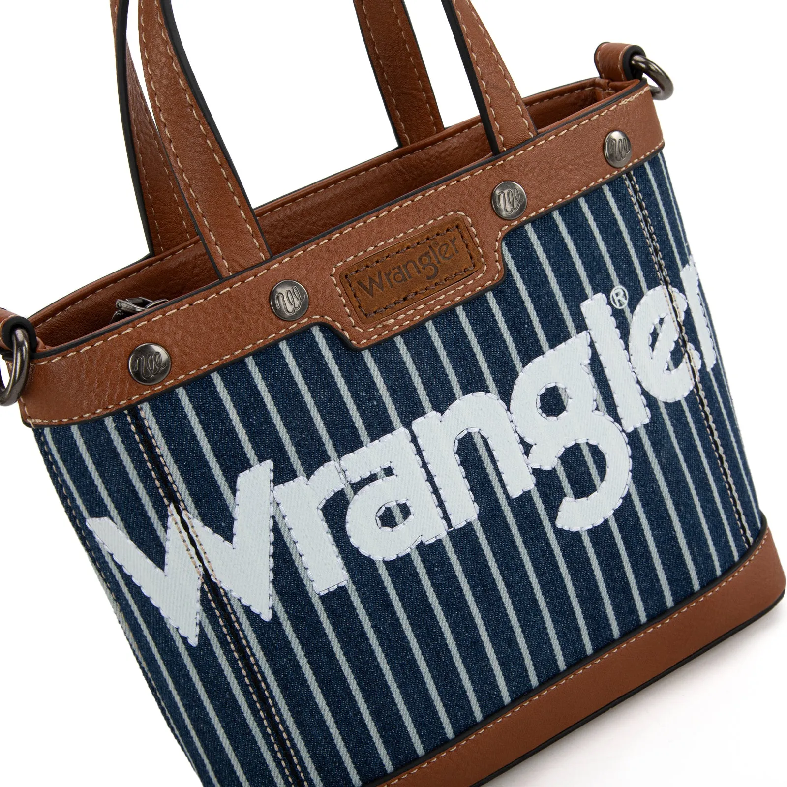 WG142-2005  Wrangler Canvas Mini Top Handle Tote//Crossbody - Navy