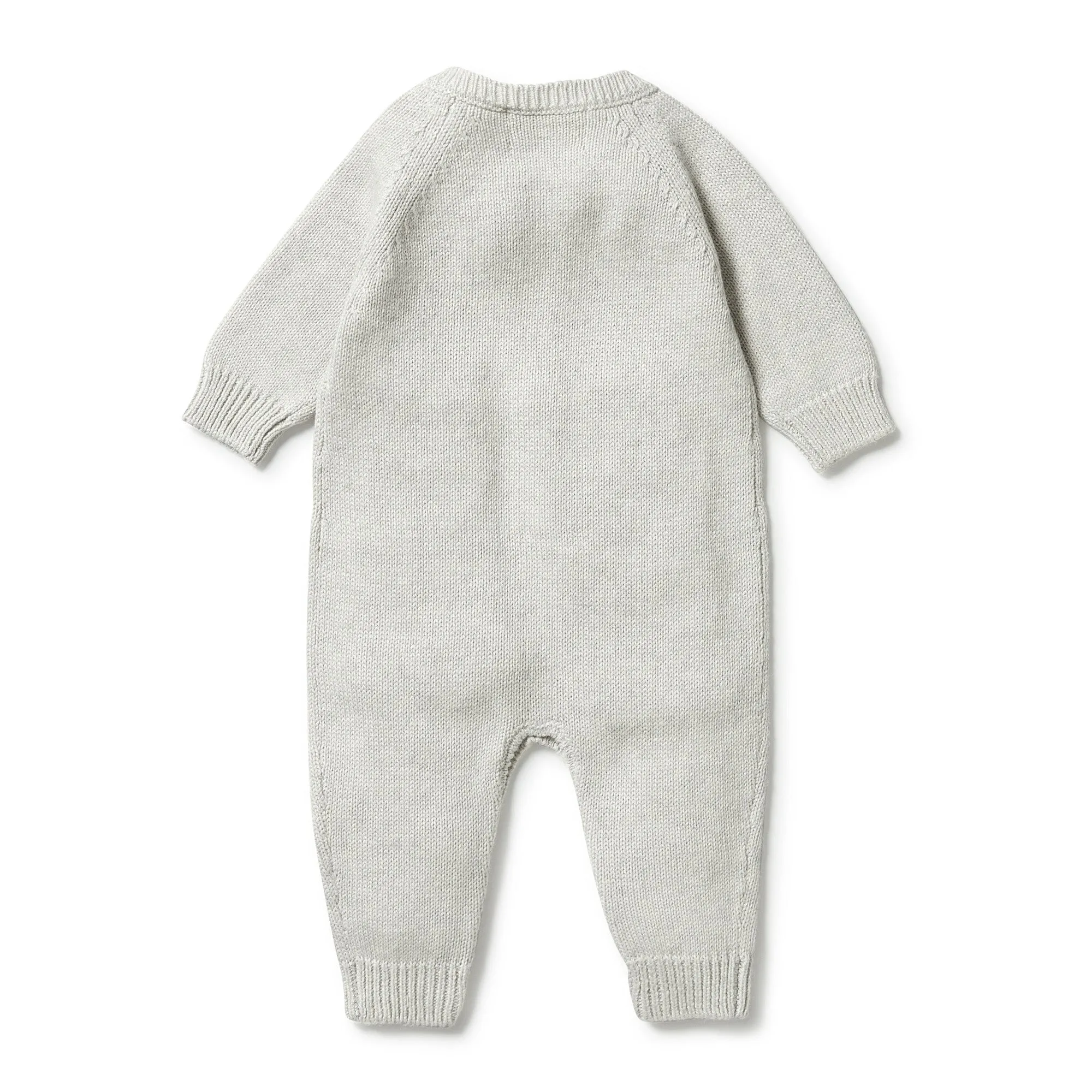 WILSON & FRENCHY KNIT BUTTON GROWSUIT GREY MELANGE