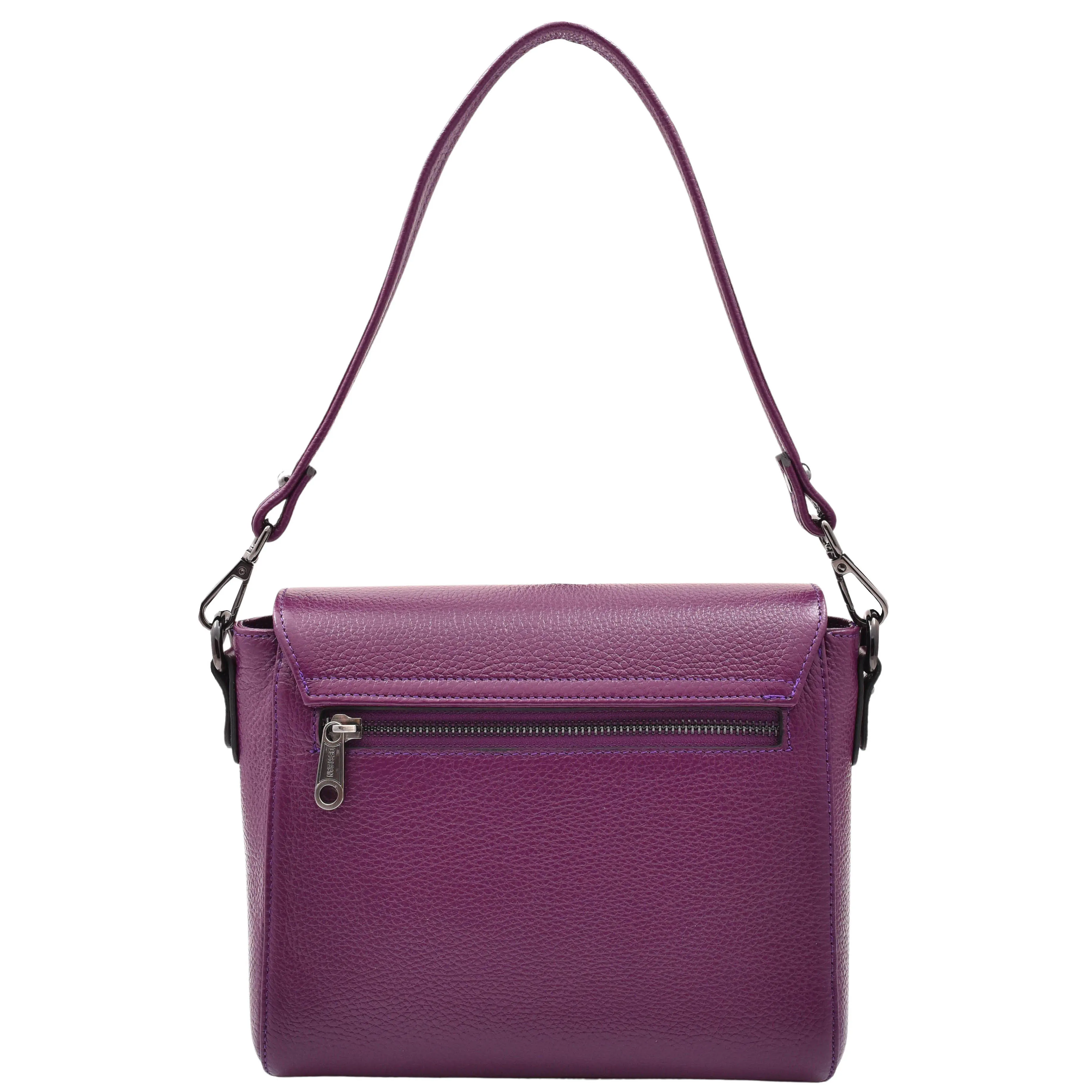 Womens Leather Messenger Bag Croc Trim Cross Body Fashion Handbag A2045 Purple