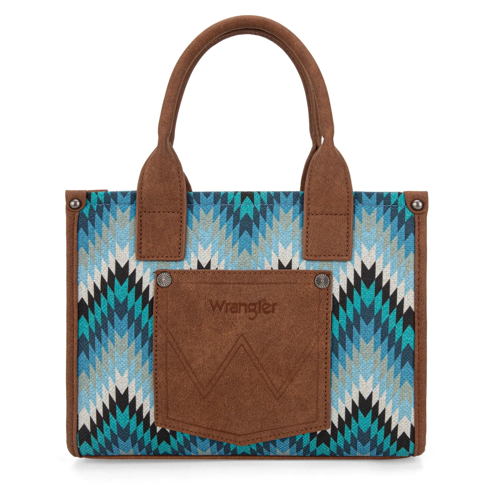 Wrangler Southwestern Pattern Dual Sided Print Tote/Crossbody Denim