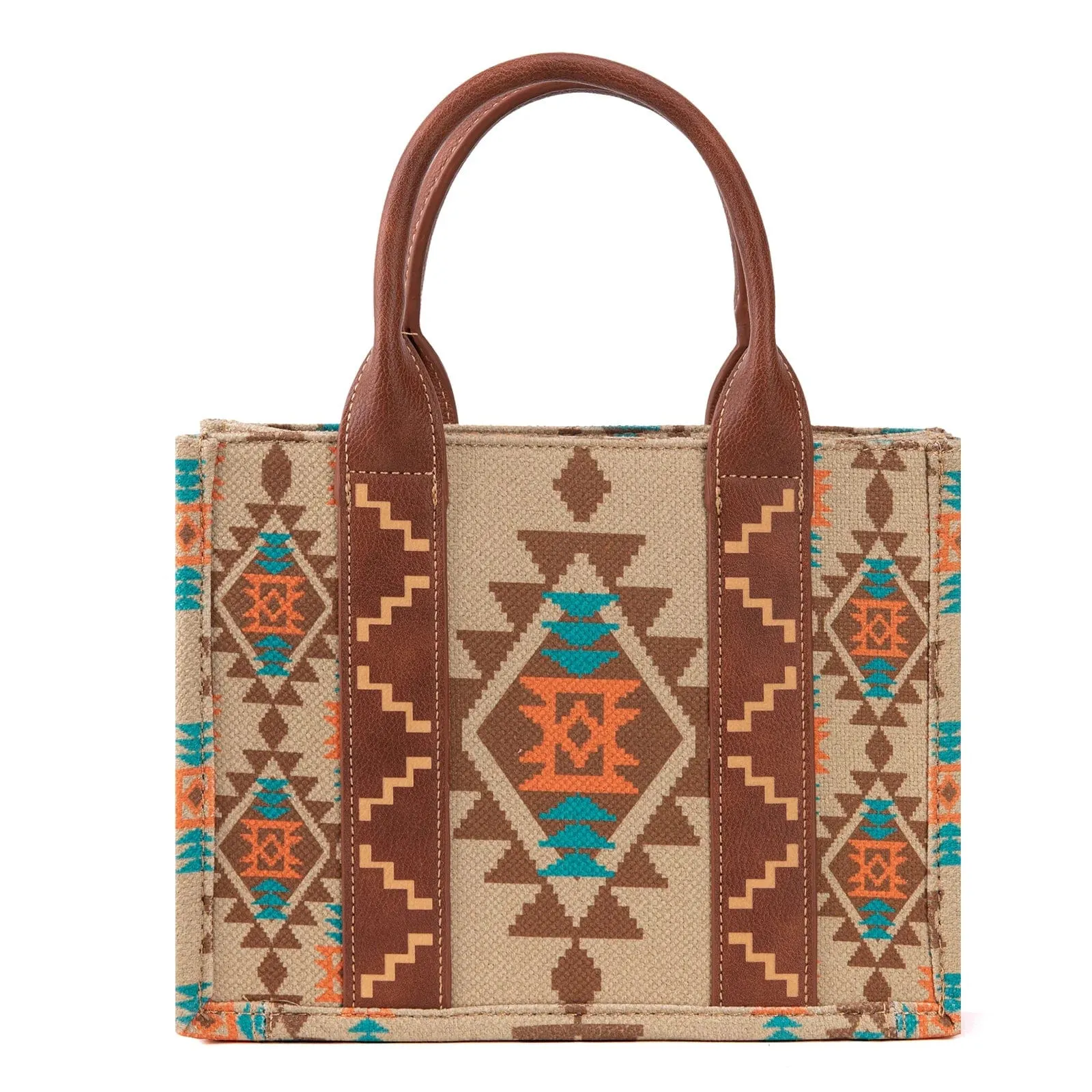 Wrangler Women's Southwestern Dual Sided Print Tan Crossbody/Canvas Tote WG2203-8120STN