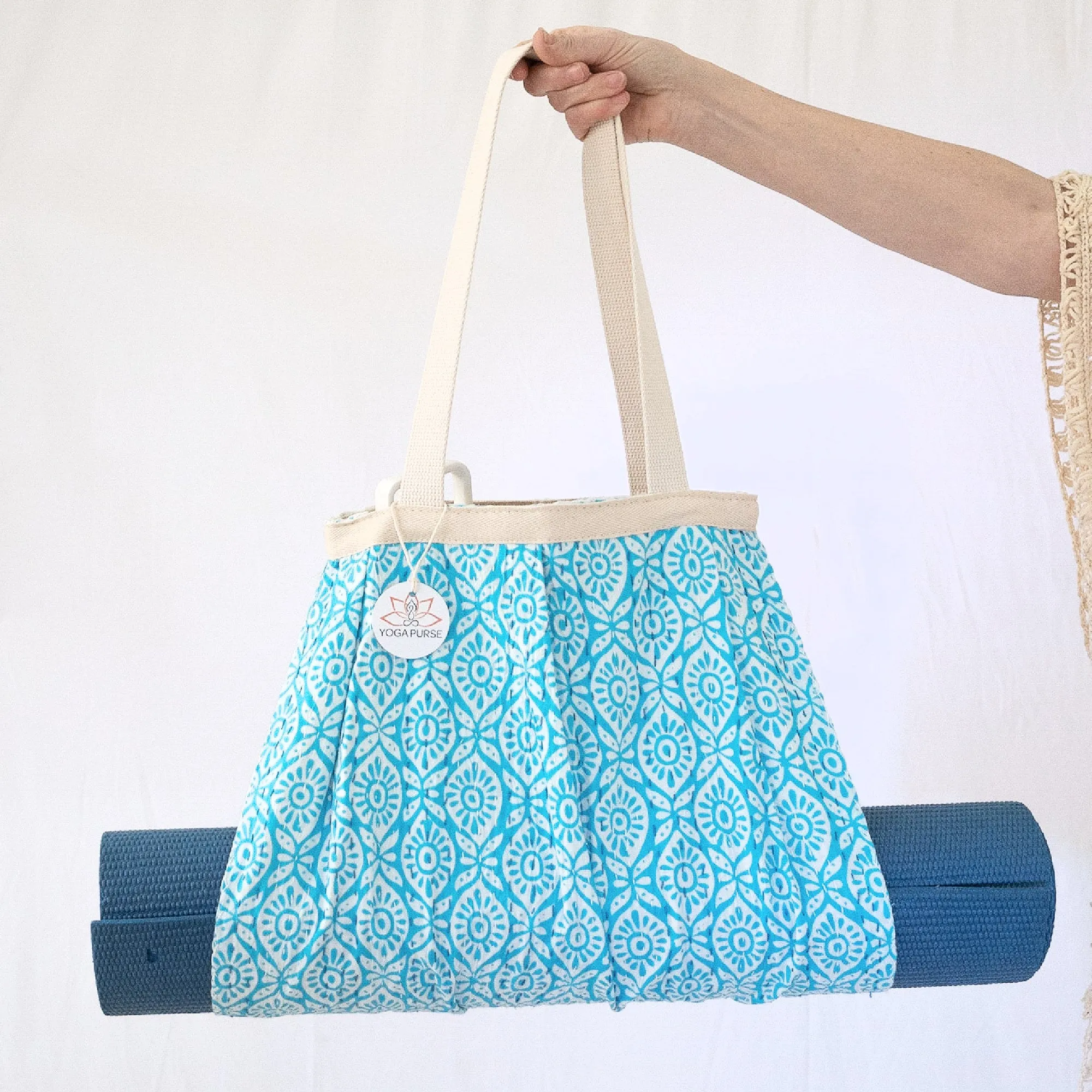 Yoga Mat Holder | Turquoise Blue Eyes | Yoga Mat Carrier Bag Purse